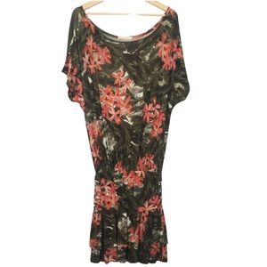 Le Lis Blanc Floral Blouson Short Sleeve Tiered Mini Dress